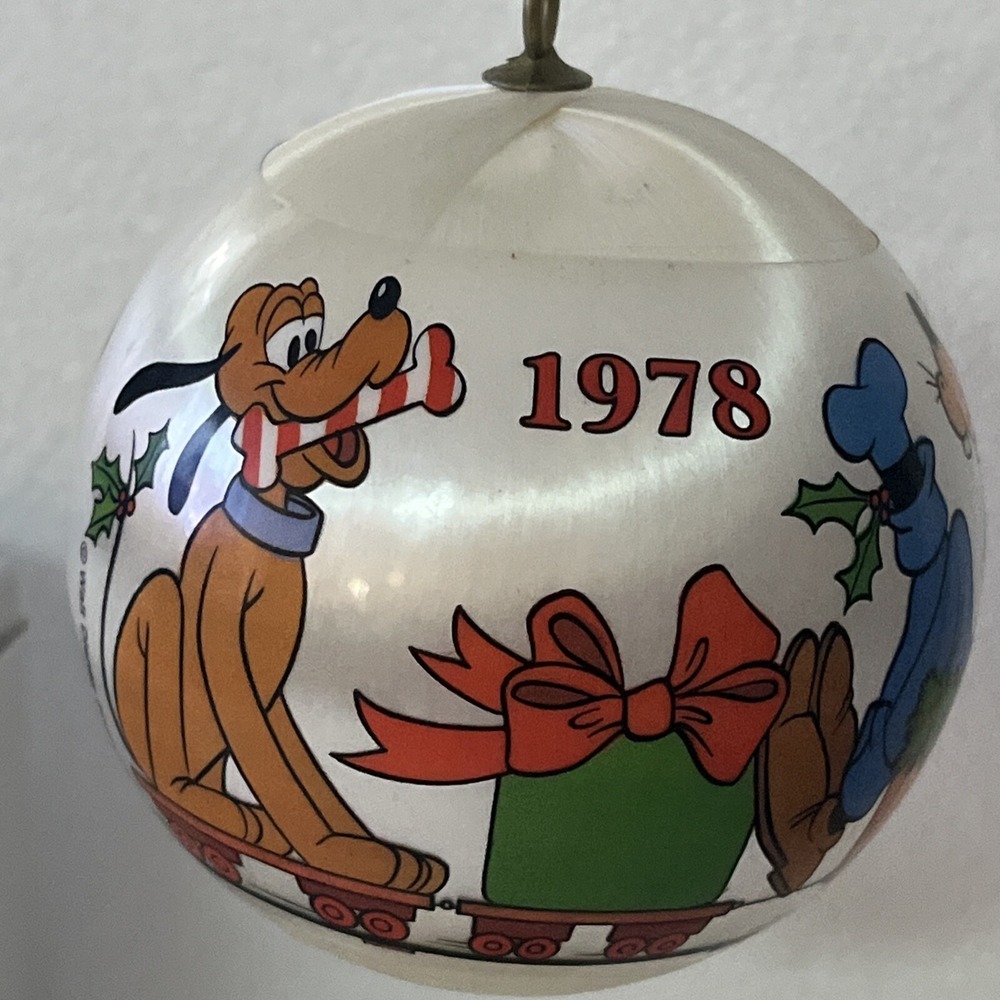 Walt Disney Mickey Mouse, Goofy, Pluto, Donald 1978 Dated Christmas Ornament